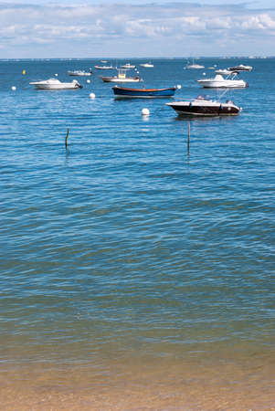 Arcachon Bay (France), boats near the Cap Ferretの写真素材