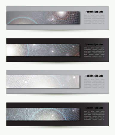 set of four Headers of the of techno のイラスト素材