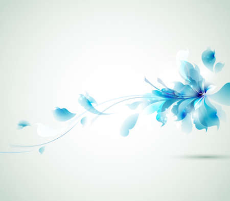 Tender background with blue abstract flower のイラスト素材