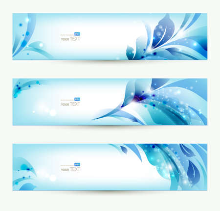 set of three banners, abstract headers のイラスト素材