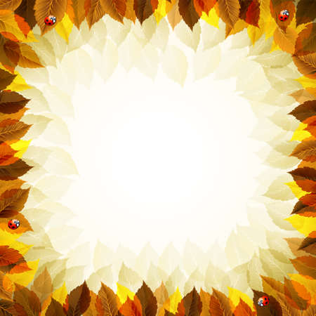 frame with brown and yellow autumn leaves のイラスト素材