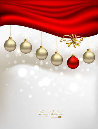 glimmered Christmas background with evening balls のイラスト素材