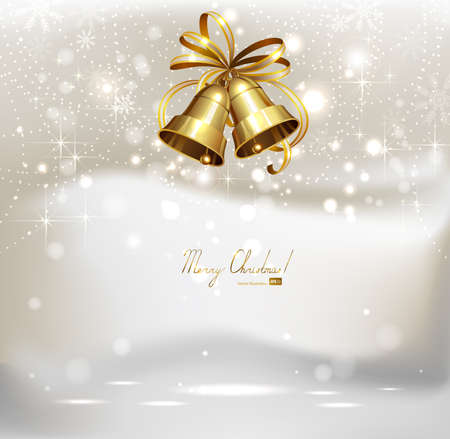 festive bells on the Christmas background のイラスト素材