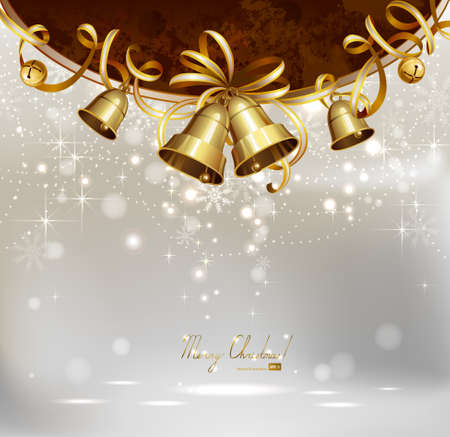festive bells on the Christmas background のイラスト素材