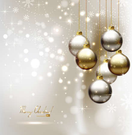elegant glimmered Christmas background with evening balls のイラスト素材