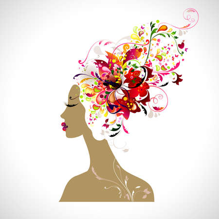 decorative composition with beauty のイラスト素材