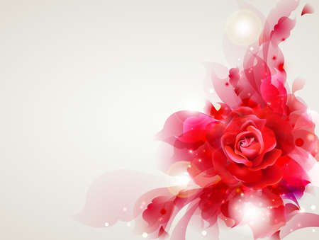 Abstract soft background with red rose のイラスト素材