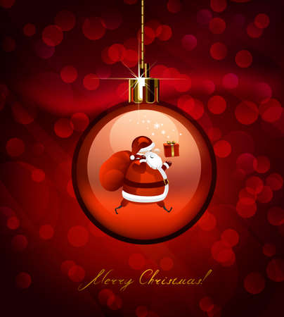 red Christmas evening ball with Santa Claus のイラスト素材