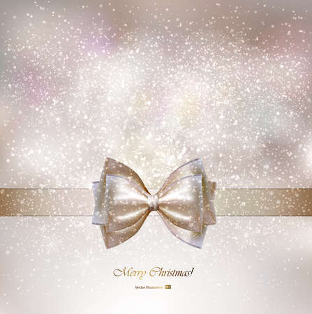 Christmas greeting card with bow  のイラスト素材