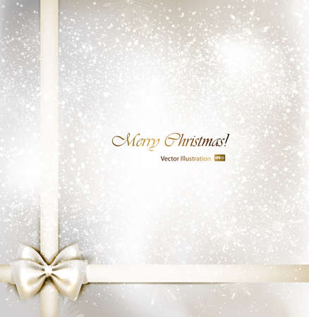 white Christmas background with bow のイラスト素材