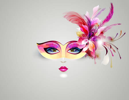 womans face in a theatrical maskのイラスト素材