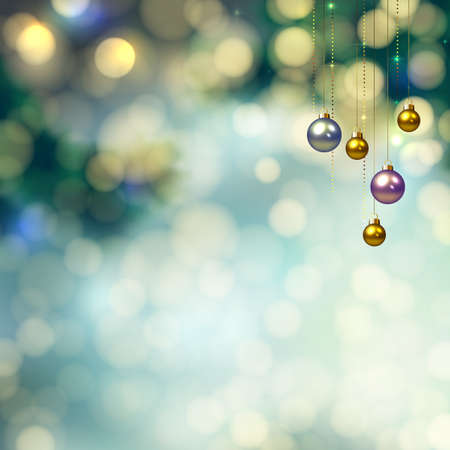 glimmered Christmas background with evening ballsのイラスト素材