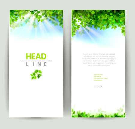 set of two natures bannersのイラスト素材