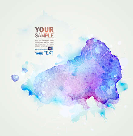 blue watercolor stain. Vector blobのイラスト素材