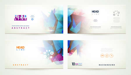 Four elegant geometric abstract banners.のイラスト素材