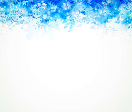 watercolor stains with blue blotsのイラスト素材