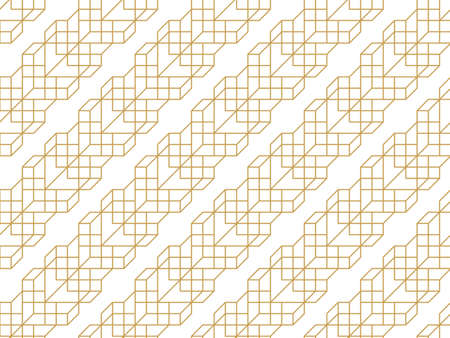 Abstract geometric seamless pattern with lines and polyginal elements isolated on the white background.のイラスト素材