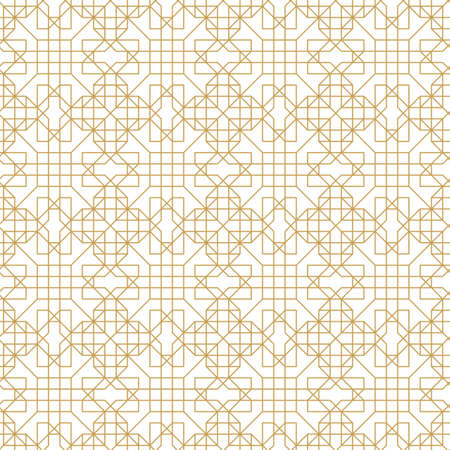 Abstract geometric seamless pattern with lines and polyginal elements isolated on the white background.のイラスト素材