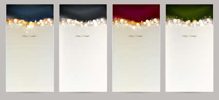 Holiday set of four Christmas shining abstract background.のイラスト素材