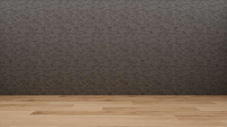 Empty room with concrete wall and wooden texture