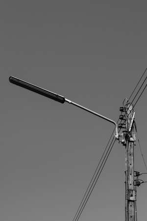 Electricity pole in black and whiteの写真素材