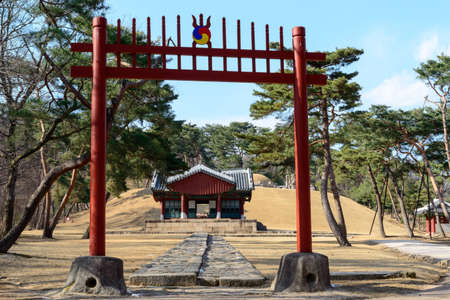 The Gate and vicinity of the royal tombs of the Joseon dynasty at Gangneung royal tomb, Seoul, South Koreaのeditorial素材