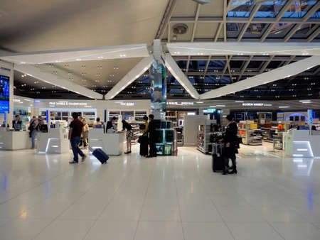 Bangkok,  Thailand - October 29, 2016: Duty free shops at Suvarnabhumi International Airport, Bangkok, Thailand, in the early morning.のeditorial素材