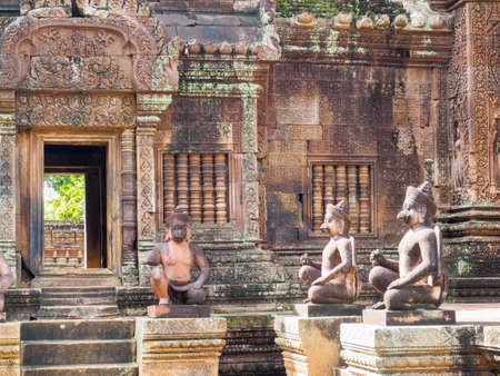 The Garuda statute  of Banteay  Srei or Banteay Srey Hindu Temple in Siem Reap, Cambodiaのeditorial素材