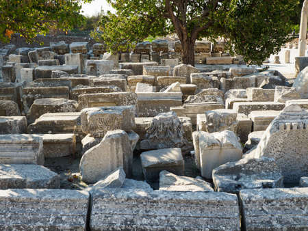 The ruins of the ancient city of Ephesus, Selcuk town, Izmir Province, Turkey.のeditorial素材