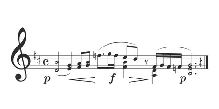 Music notes, clef, stave, signs of musical alliteration on white background. Music composing concept vector illustration.のイラスト素材