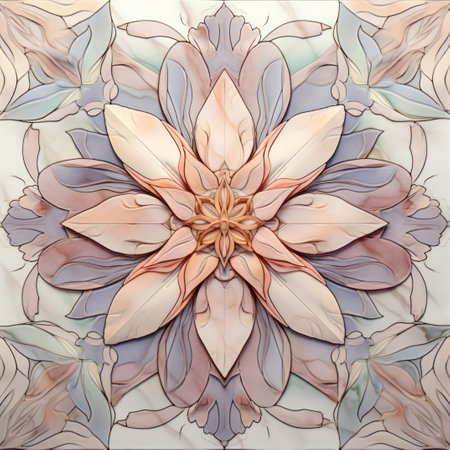 Abstract floral background. Hand-drawn illustration in stained glass style.の素材