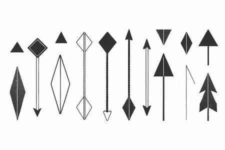 Set of black arrows. Vector illustration. Isolated on white background.
