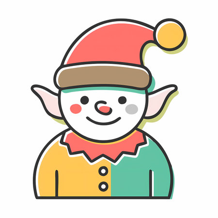 Christmas elf icon. Flat illustration of christmas elf vector icon for web designのイラスト素材