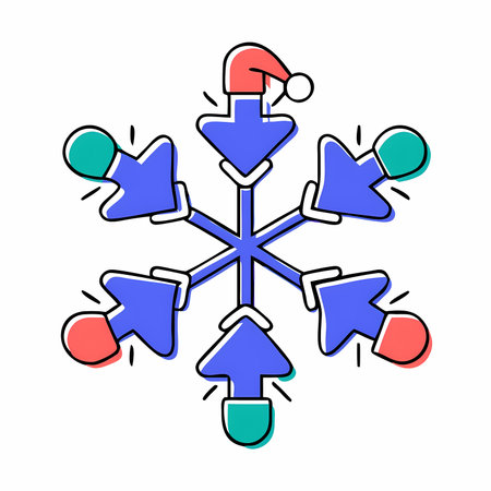 Christmas snowflake icon, vector illustration, flat design. Eps 10のイラスト素材