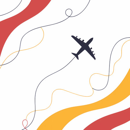 Airplane on abstract background. Vector illustration. Design for banner, poster or print.のイラスト素材