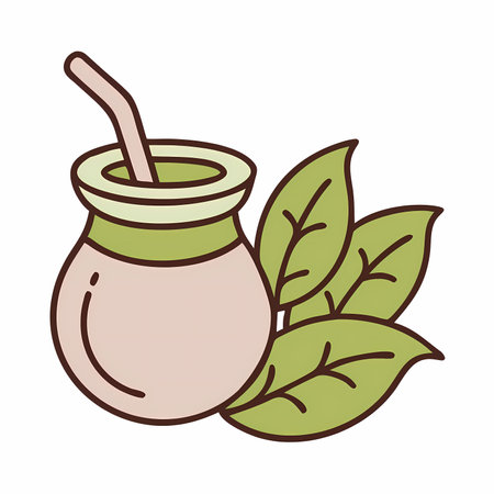 honey jar with leaves and straw isolated icon vector illustration designのイラスト素材