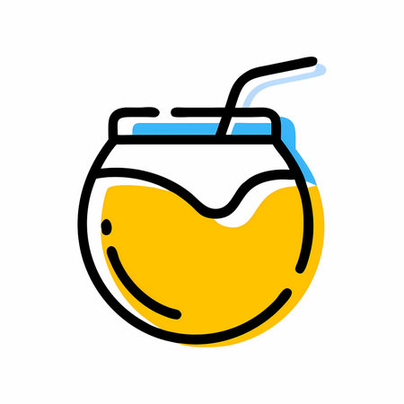 Cocktail vector illustration, line style design editable outline iconのイラスト素材