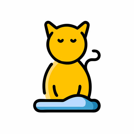 Cat vector illustration, filled outline design editable stroke. color iconのイラスト素材