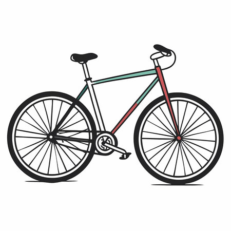 Bicycle isolated on white background. Vector illustration in flat style.のイラスト素材