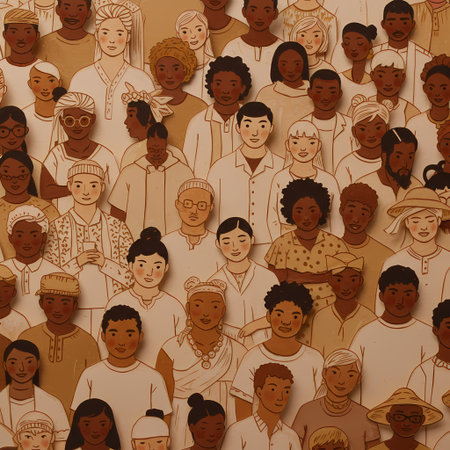 Seamless pattern with African american people. Vector illustration.の素材