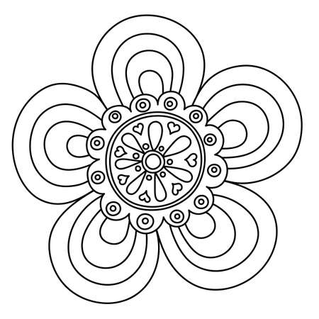 Abstract floral ornament. Hand drawn doodle. Vector illustrationのイラスト素材