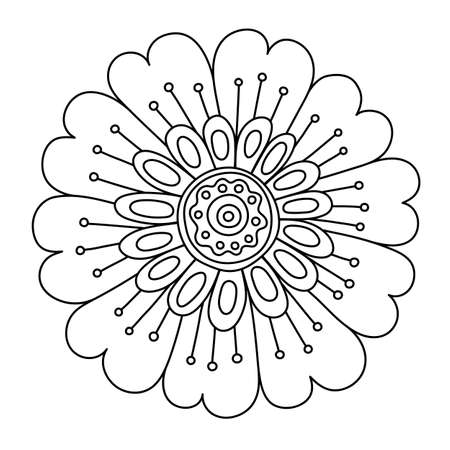 Abstract floral ornament. Hand drawn doodle. Vector illustrationのイラスト素材
