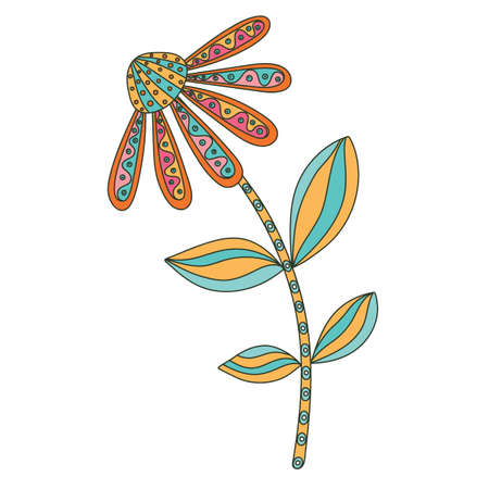 Abstract floral ornament. Hand drawn doodle. Vector illustrationのイラスト素材