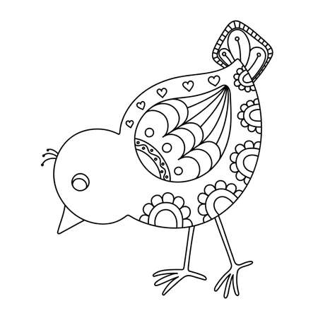 Hand drawn decorative chickのイラスト素材
