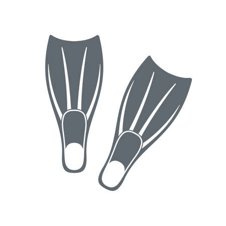 Diving flippers icon on a white backgroundのイラスト素材
