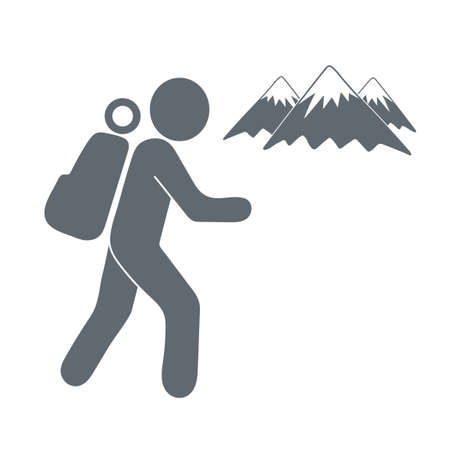 Hiking icon illustration isolated vector sign symbolのイラスト素材