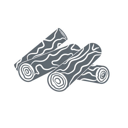 Firewood isometric icon. Vector illustrationのイラスト素材