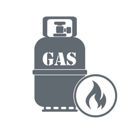 Camping gas container icon on white background . Vector illustrationのイラスト素材