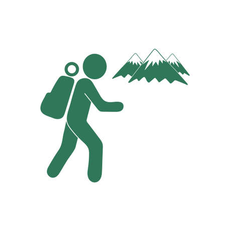 Hiking icon illustration isolated vector sign symbolのイラスト素材