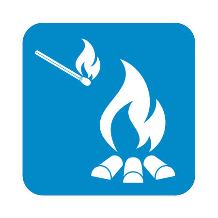 Campfire silhouette. Vector illustrationのイラスト素材